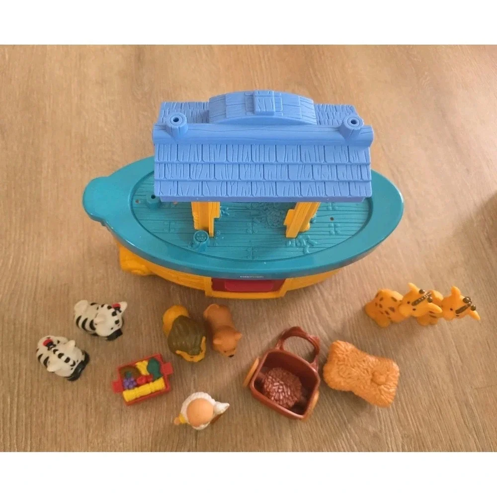 Fisher-Price Little People Noah's Ark Boat Figures Noah BMM06 Vintage Playset
